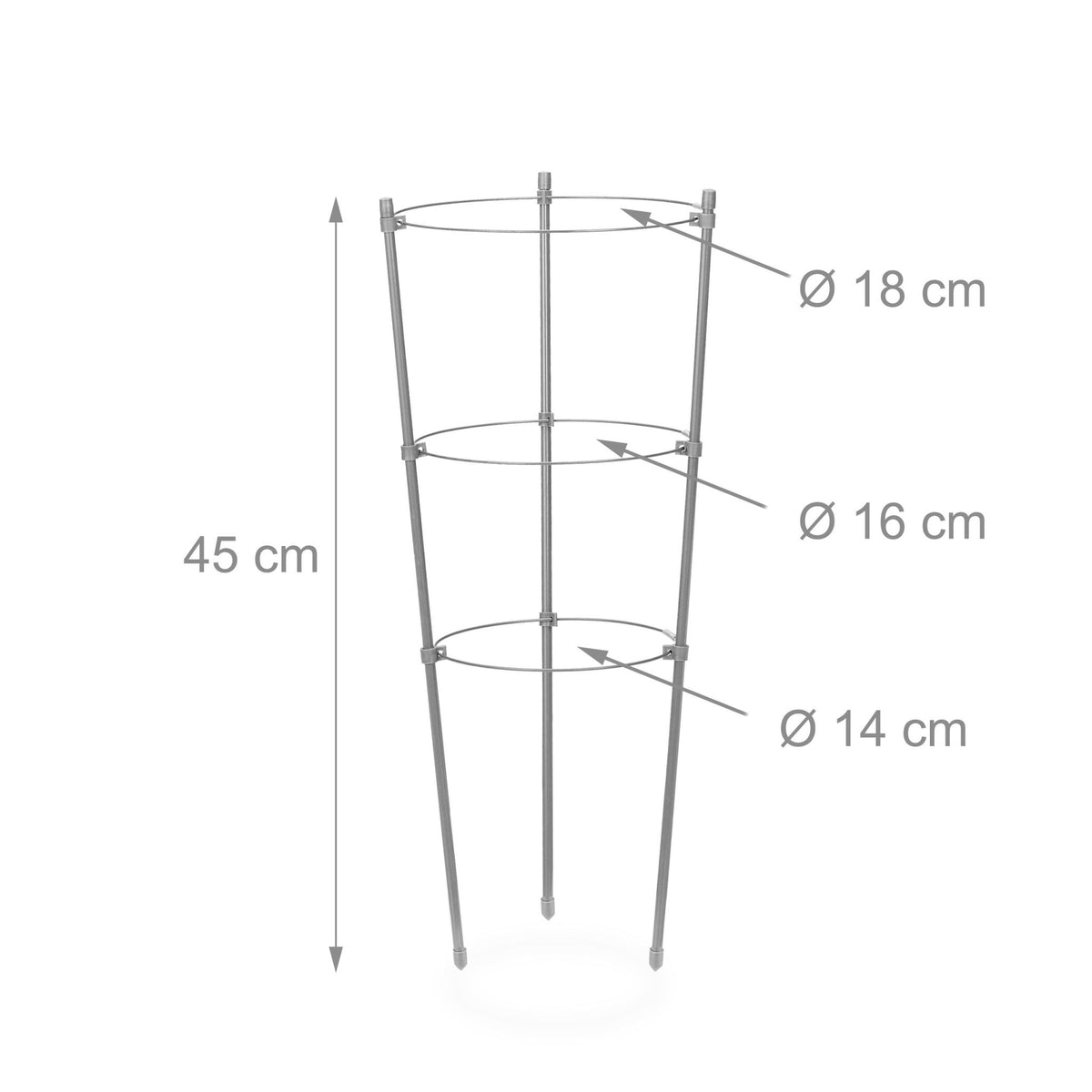 Creeper 45 cm Set of 4 grey