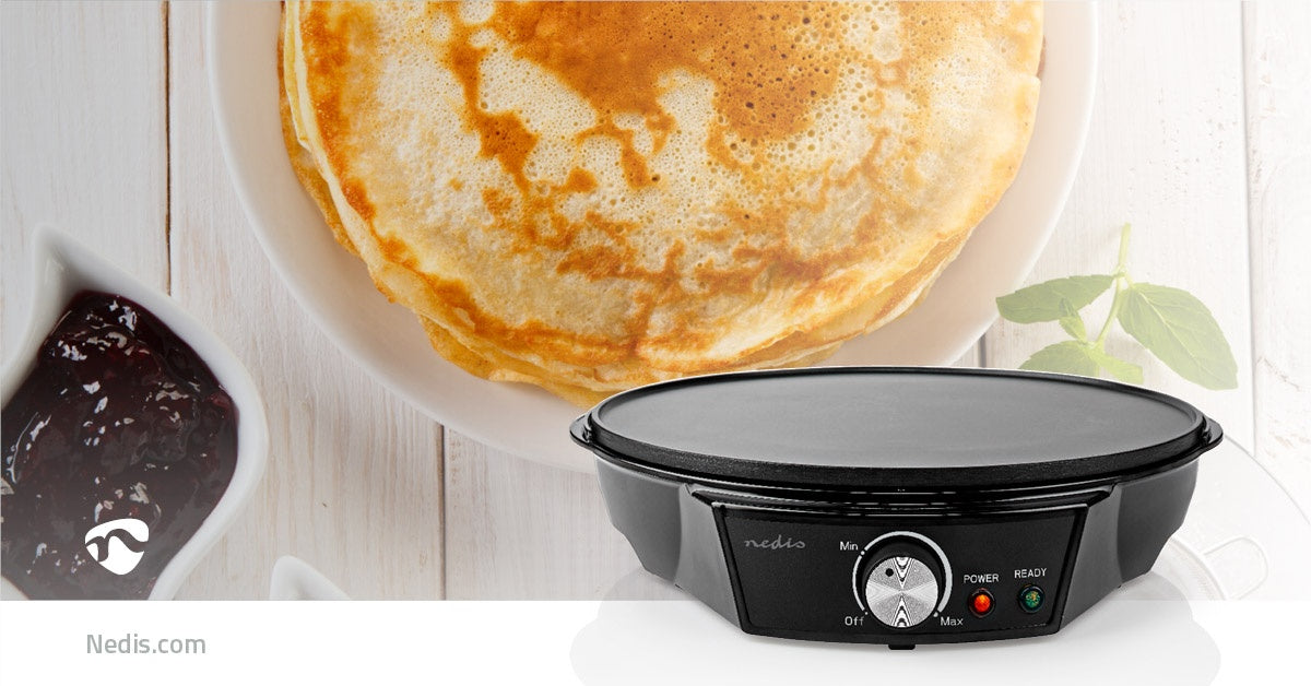 Crepe iron | Diameter: 300 mm | 1200 W | Non-stick coating | Temperature setting | Indicator light | Black | Metal