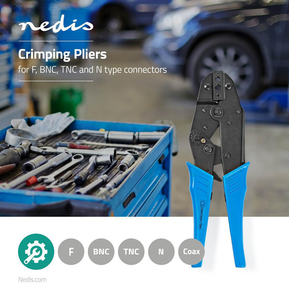 Crimping pliers | BNC / F / RG58 / RG59 | Seaweed | Blue / Black
