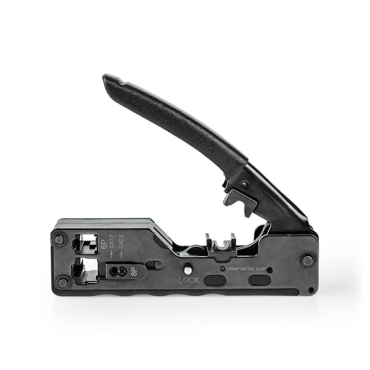 Crimping pliers | CAT5 / CAT5e / CAT6 / CAT6a / CAT7 / RJ12 / RJ45 | Cutting / Pliers | ABS / Steel | Black