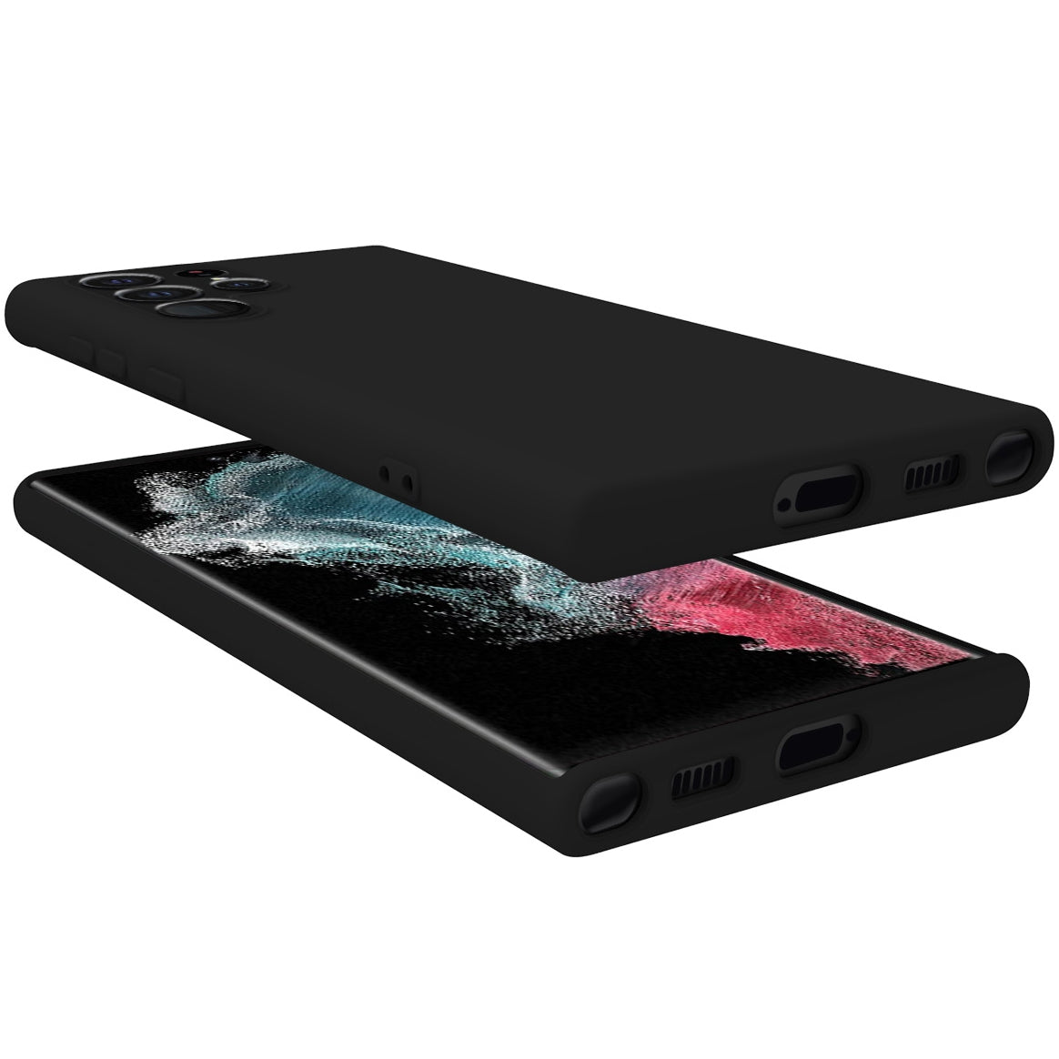 Cromo Soft rubber case Galaxy S22 Ultra Black