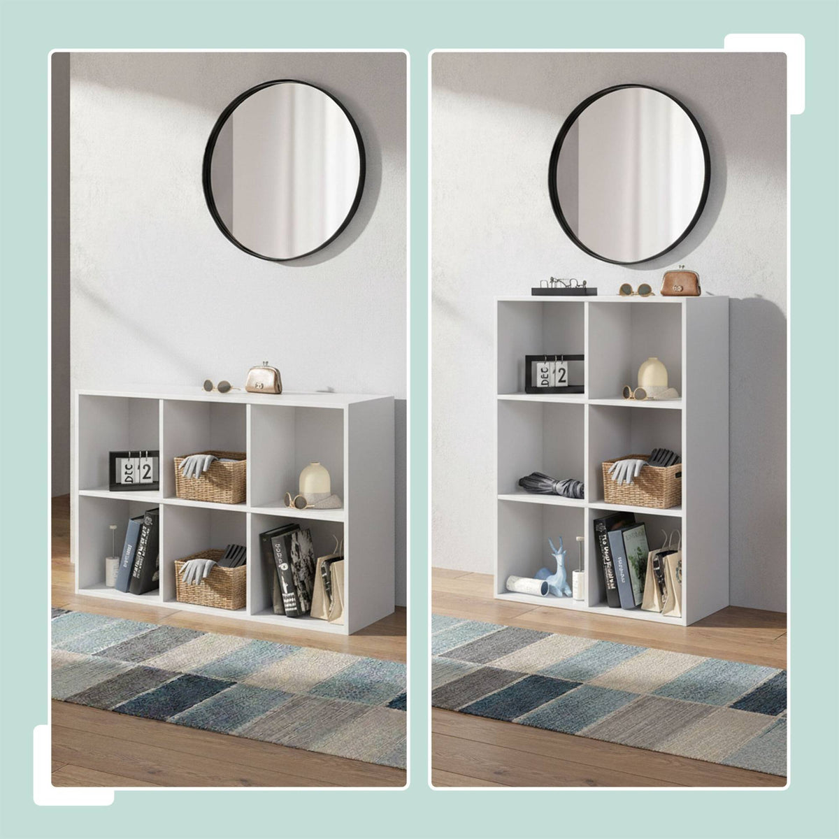Cube Bookcase – Freestanding Shelf with Open Compartments