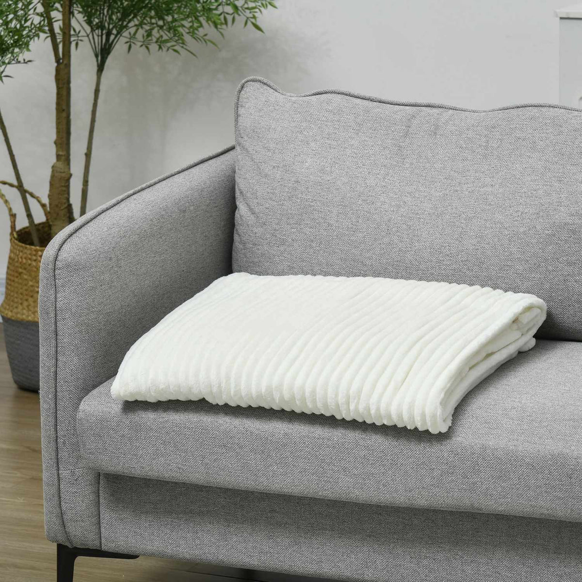 Cuddly Blanket, Fluffy Fleece Blanket, 203 X 152 Cm, Ideal As A Sofa Throw For Two, Sofa Blanket For Bed And Couch, Cream
