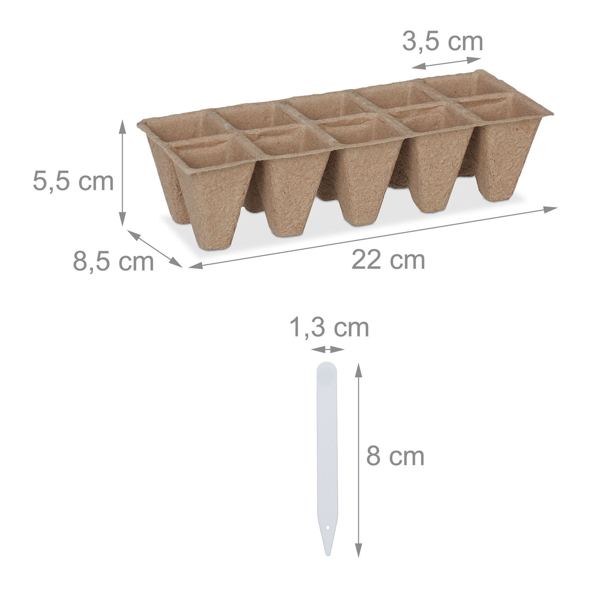 Cultivation pots, 200 pcs, with label