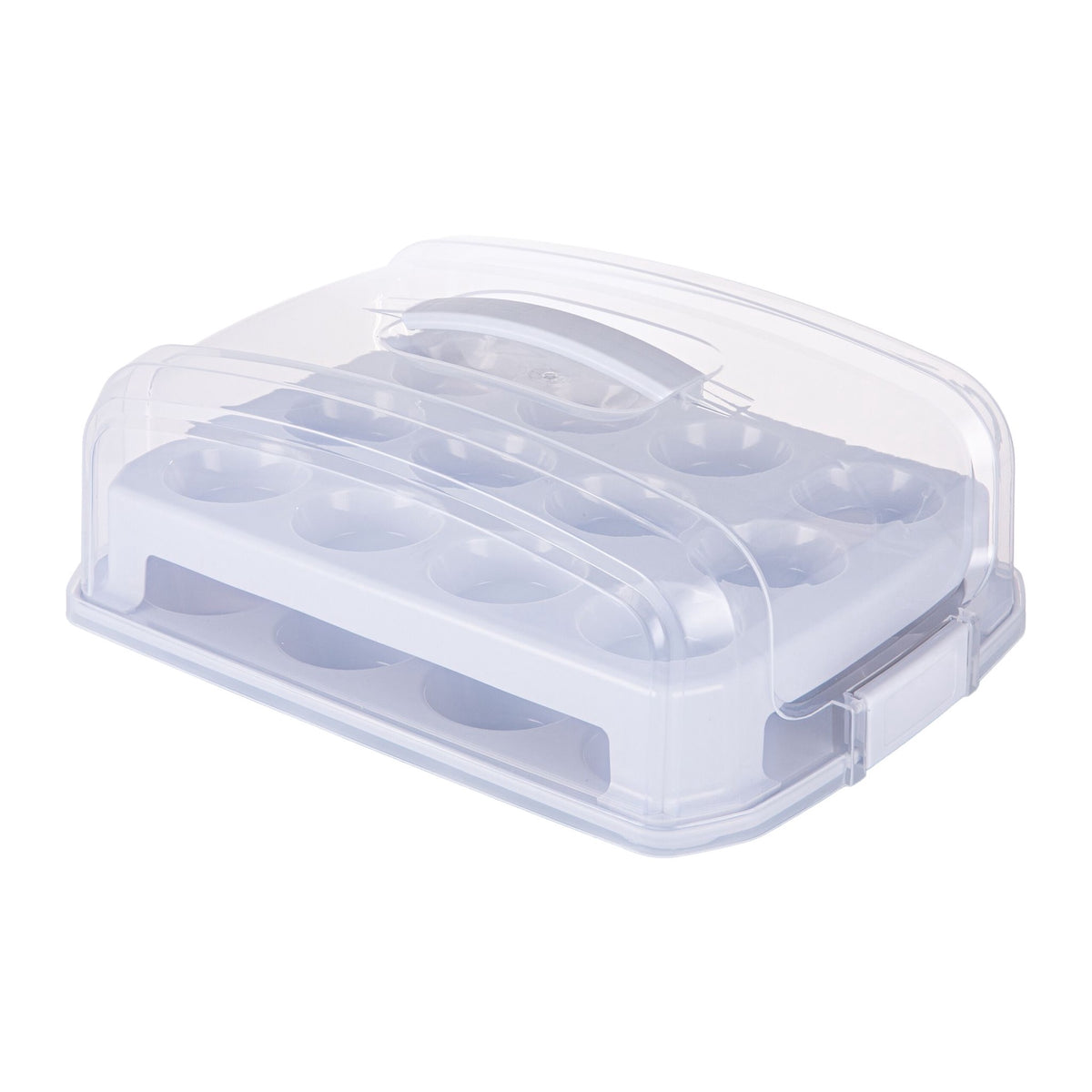 Cupcake Storage Box with Handle – Holds 24 Muffins