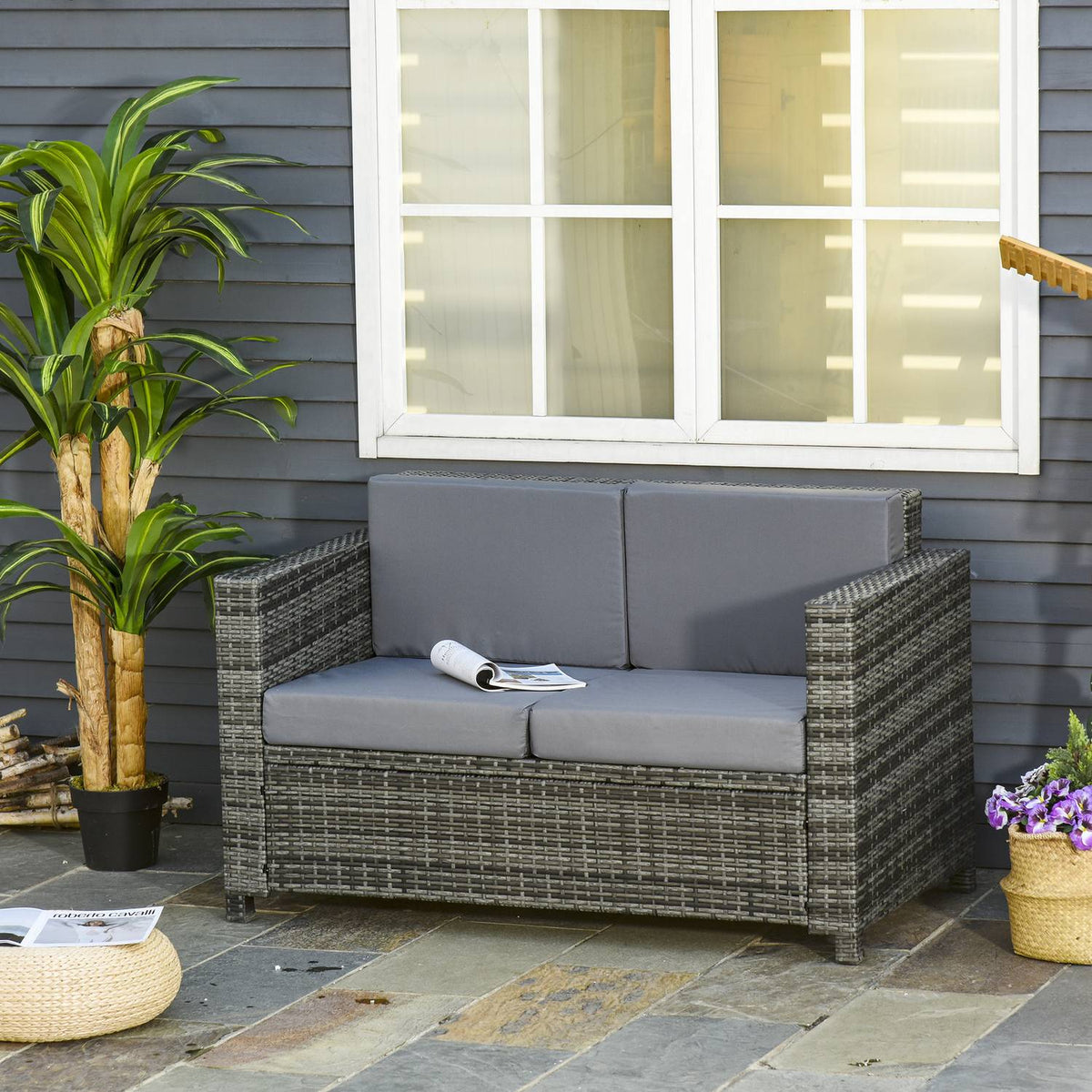 Cushion, Metal & Polyester, 130X70X80Cm, For Terrace & Balcony