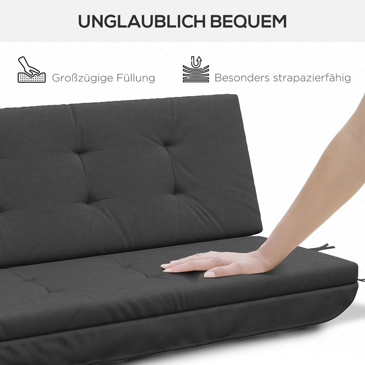 Cushion Set For Porch Swing 170 Cm Chair Cushion Swing Cushion Seat Cushion Garden Swing Garden Cushion Back Cushion Dark Gray