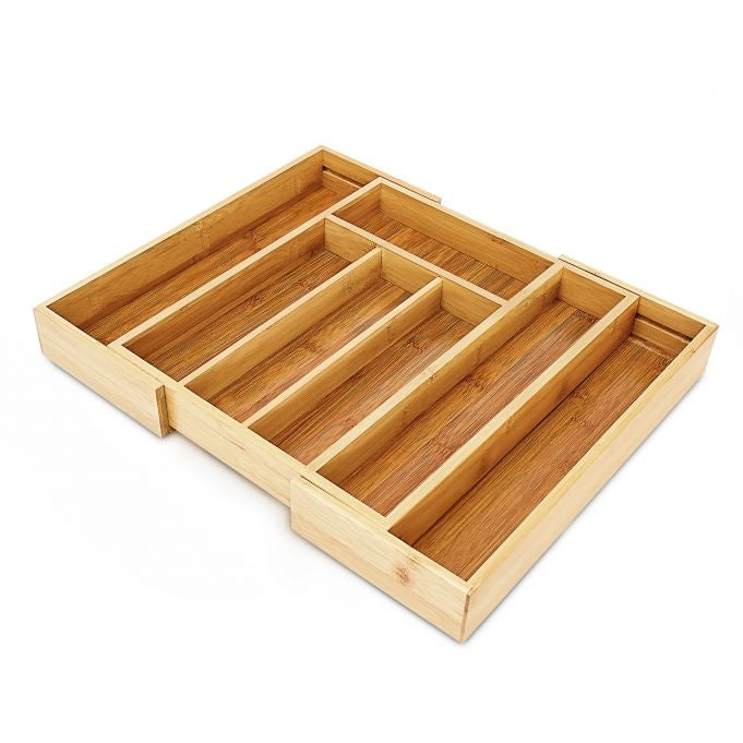 Cutlery box bamboo extendable size S