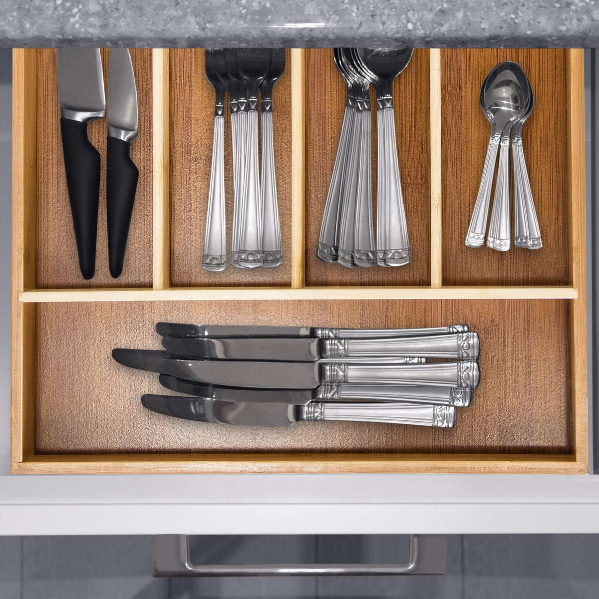 Cutlery box in bamboo