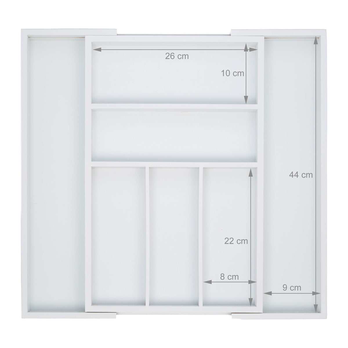Cutlery tray bamboo white