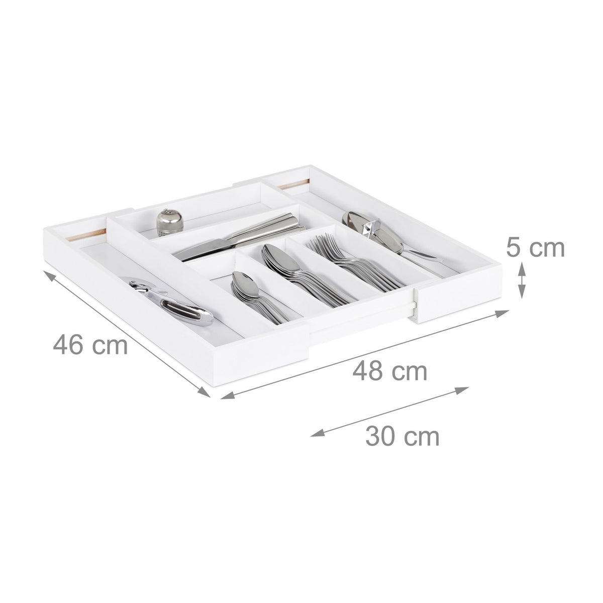 Cutlery tray bamboo white