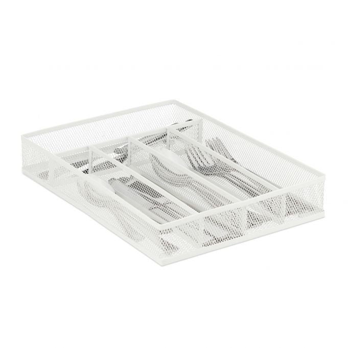 Cutlery tray metal white