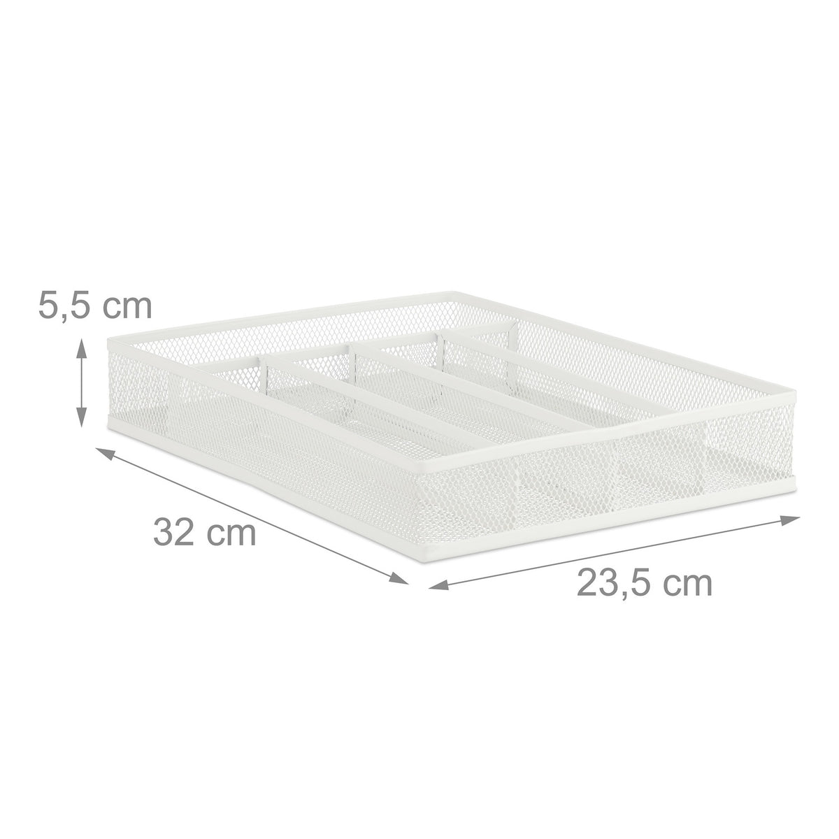 Cutlery tray metal white