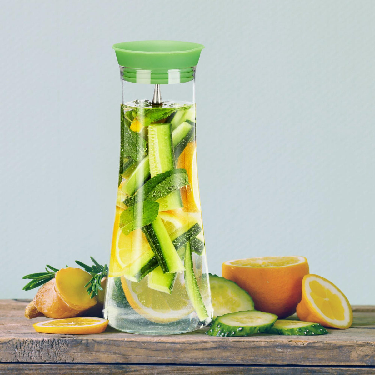 Cylindrical glass decanter 1 l