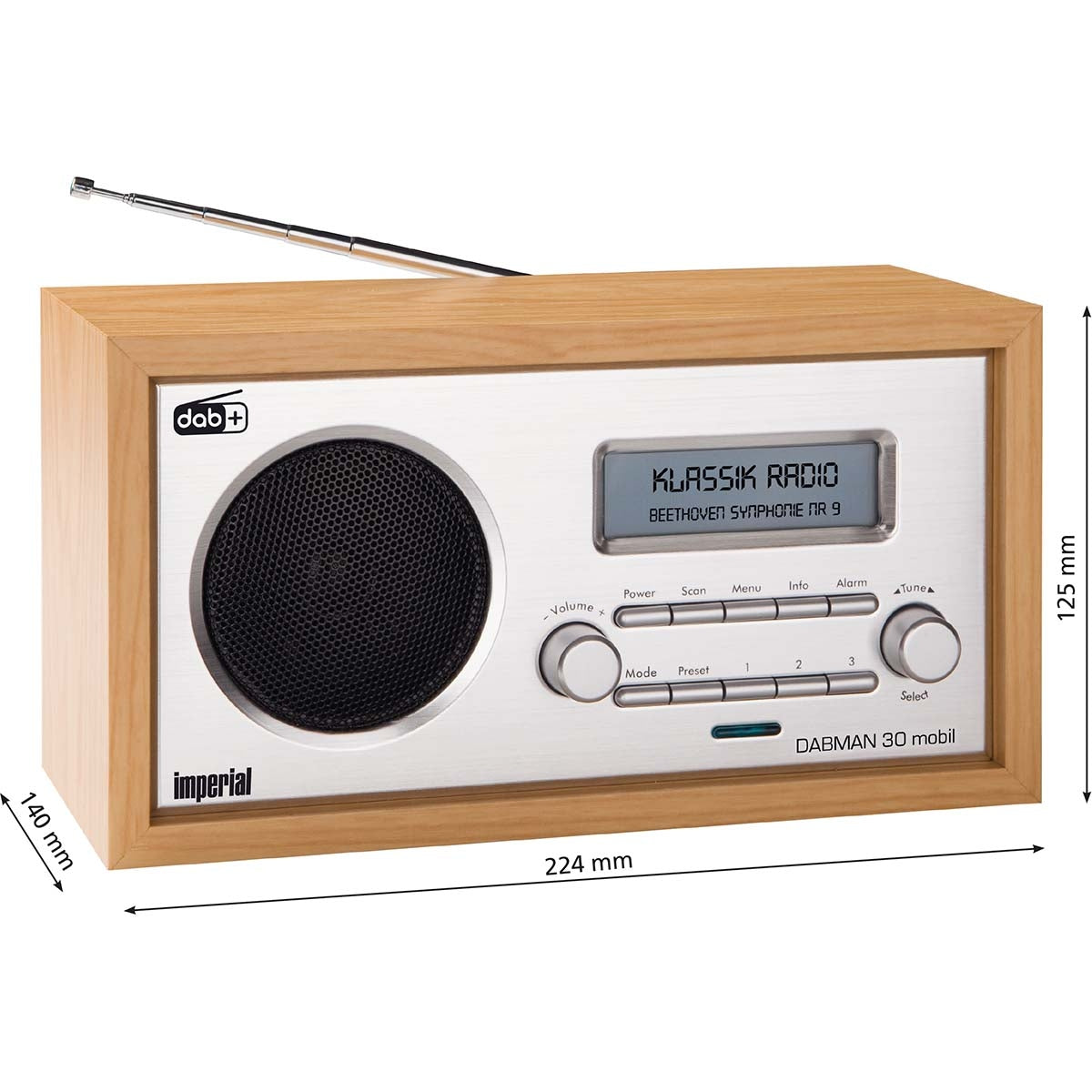 DABMAN 30 Mobile DAB+ / FM radio Wood