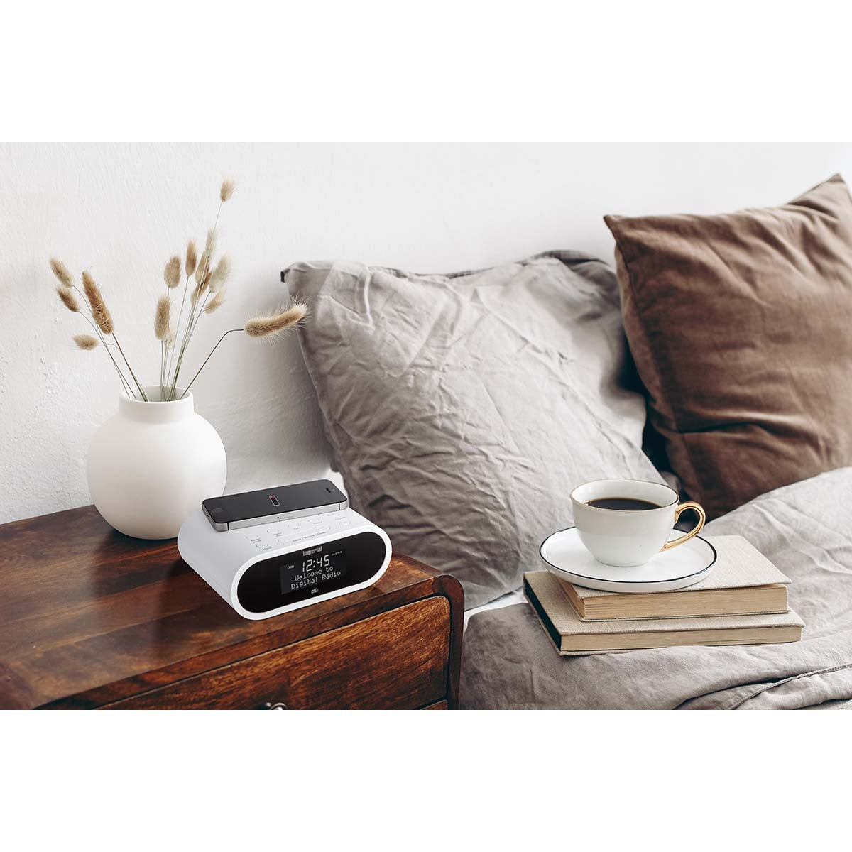 DABMAN d20 DAB+ and FM radio alarm clock White