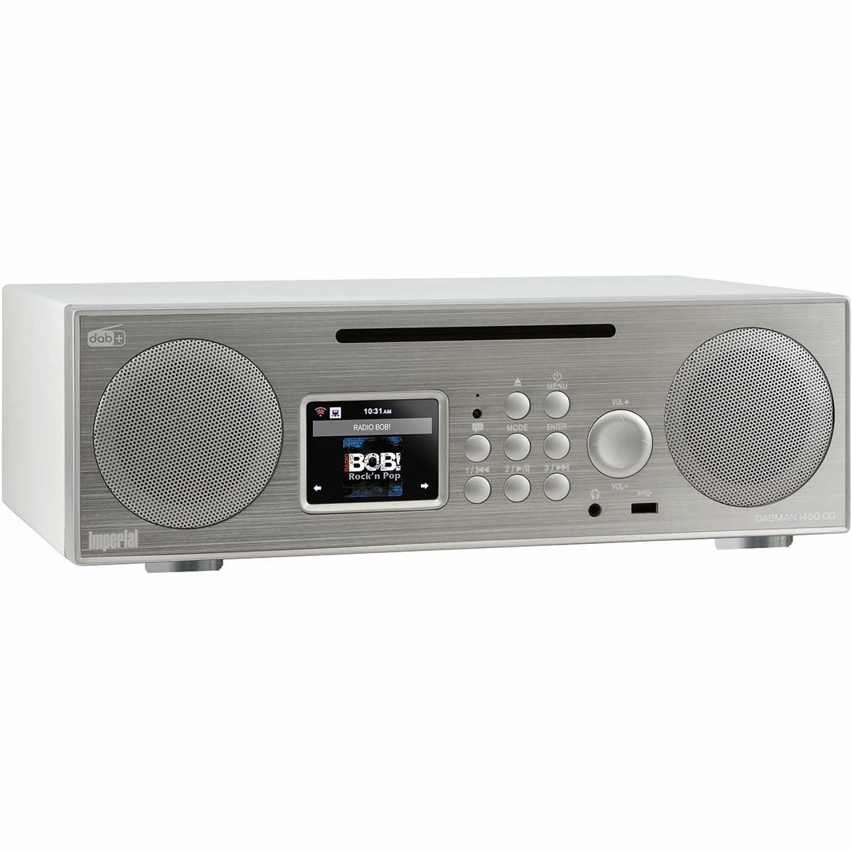 DABMAN i450 CD Multifunctional Stereo Radio DAB+ / FM / Internet / Bluetooth White-Silver