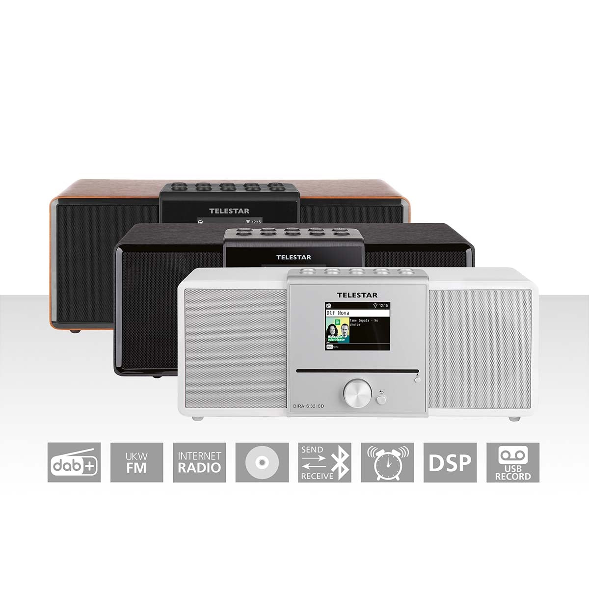DIRA S32i CD EWF Multifunctional Stereo Radio with CD Player DAB+ / FM / Internet / Bluetooth White