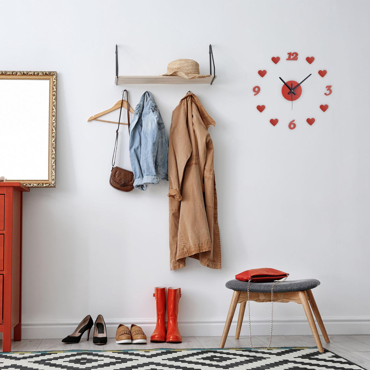 DIY wall clock "Hearts