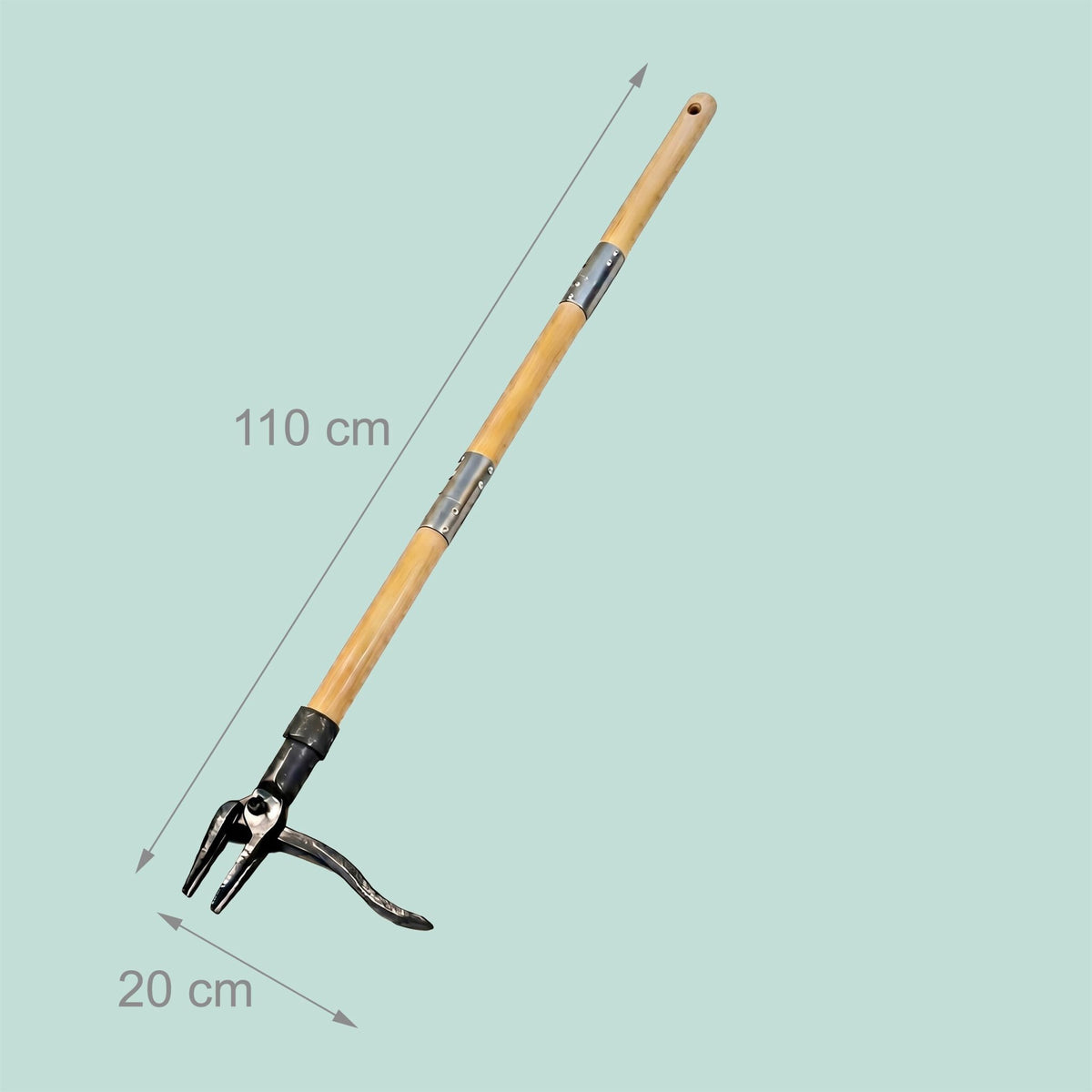Dandelion Puller Weed Tool – Long Bamboo Handle, Footplate