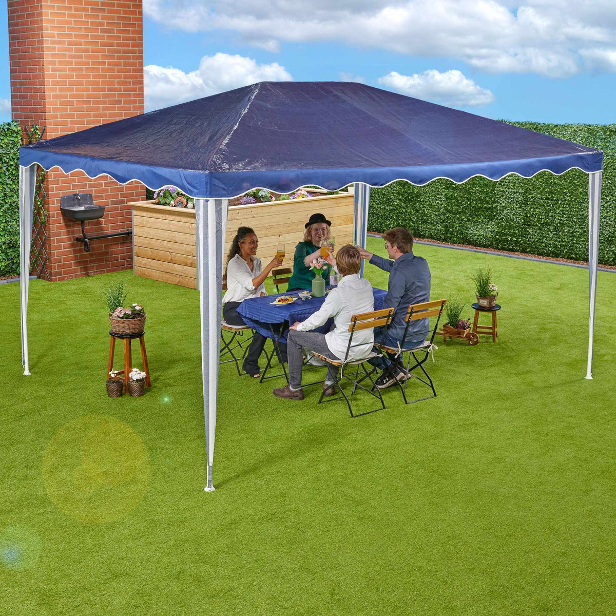Dark blue pavilion 3x4 m