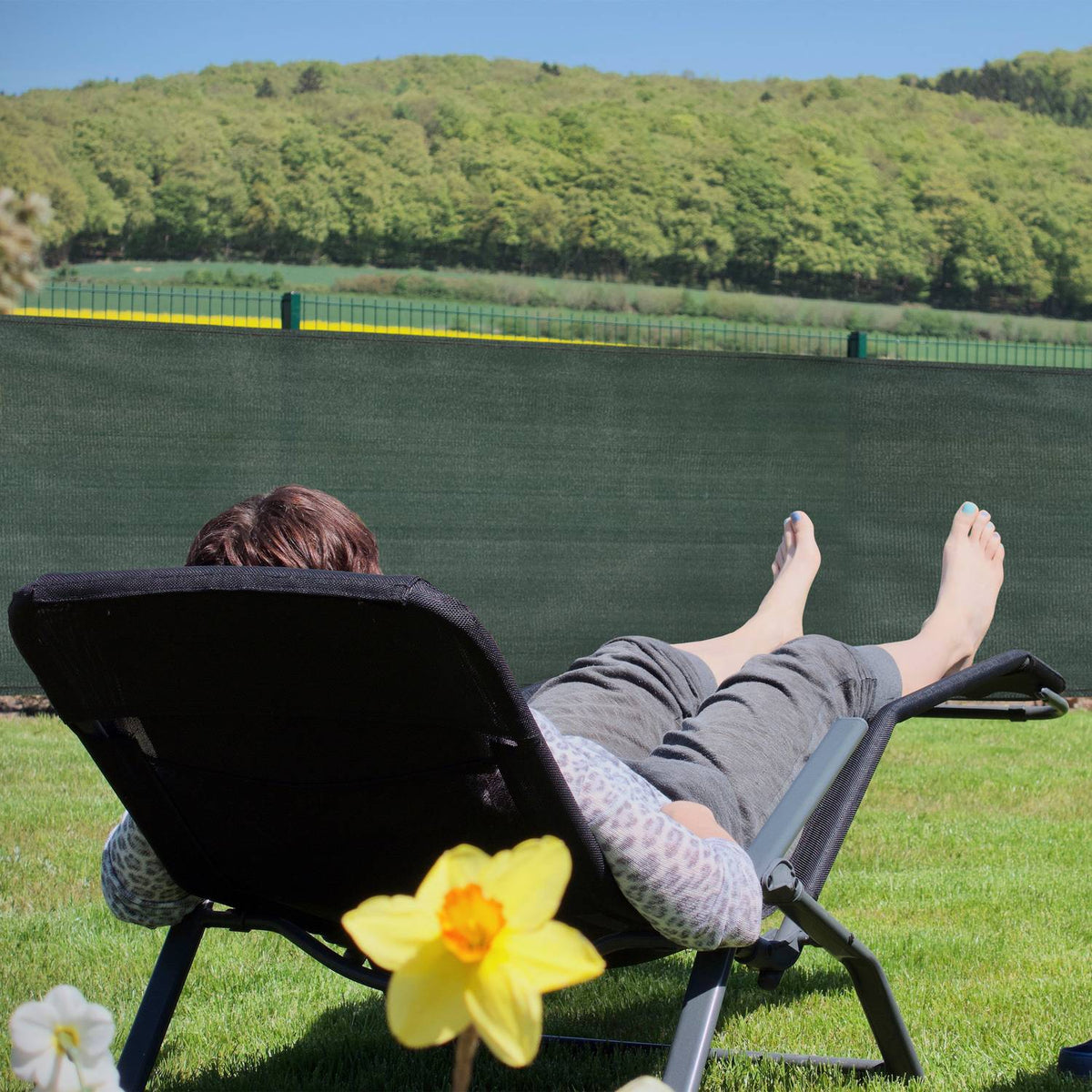 Dark green garden screen 1.8 m high