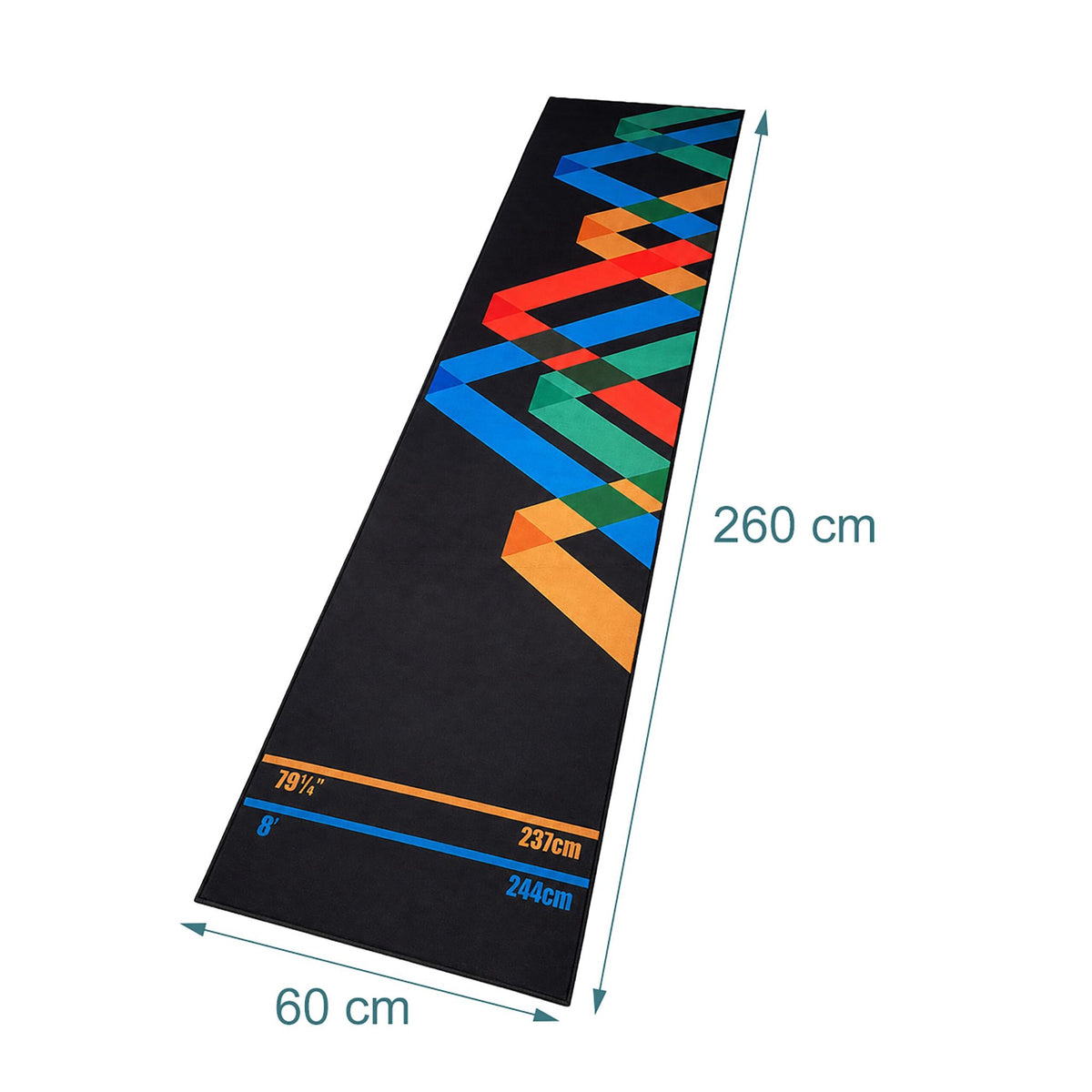Dart Mat with Official Oche Line, 60x260 cm, Non-Slip