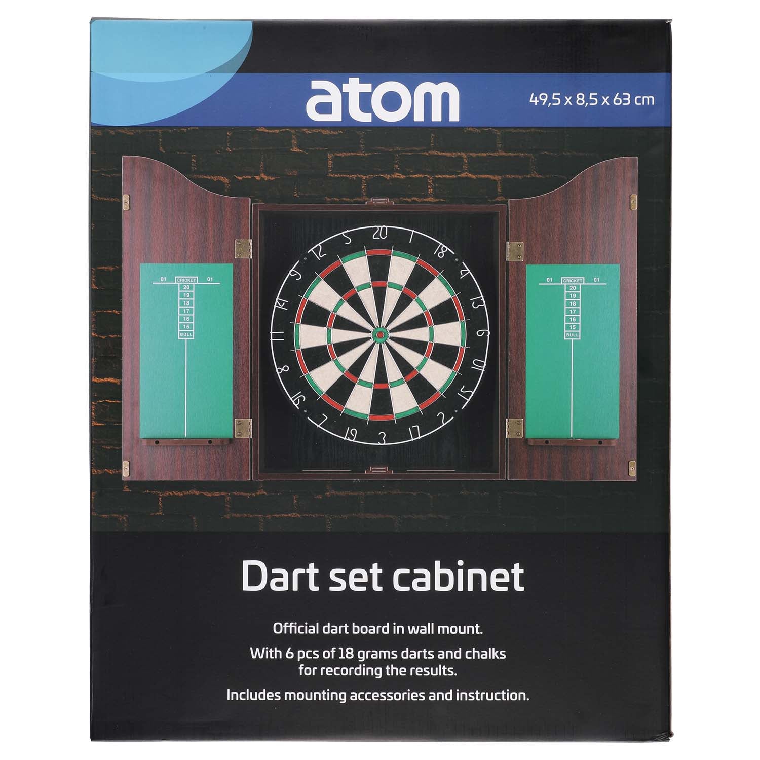 Dartboard Cabinet Set with Official Sisal Board & Darts