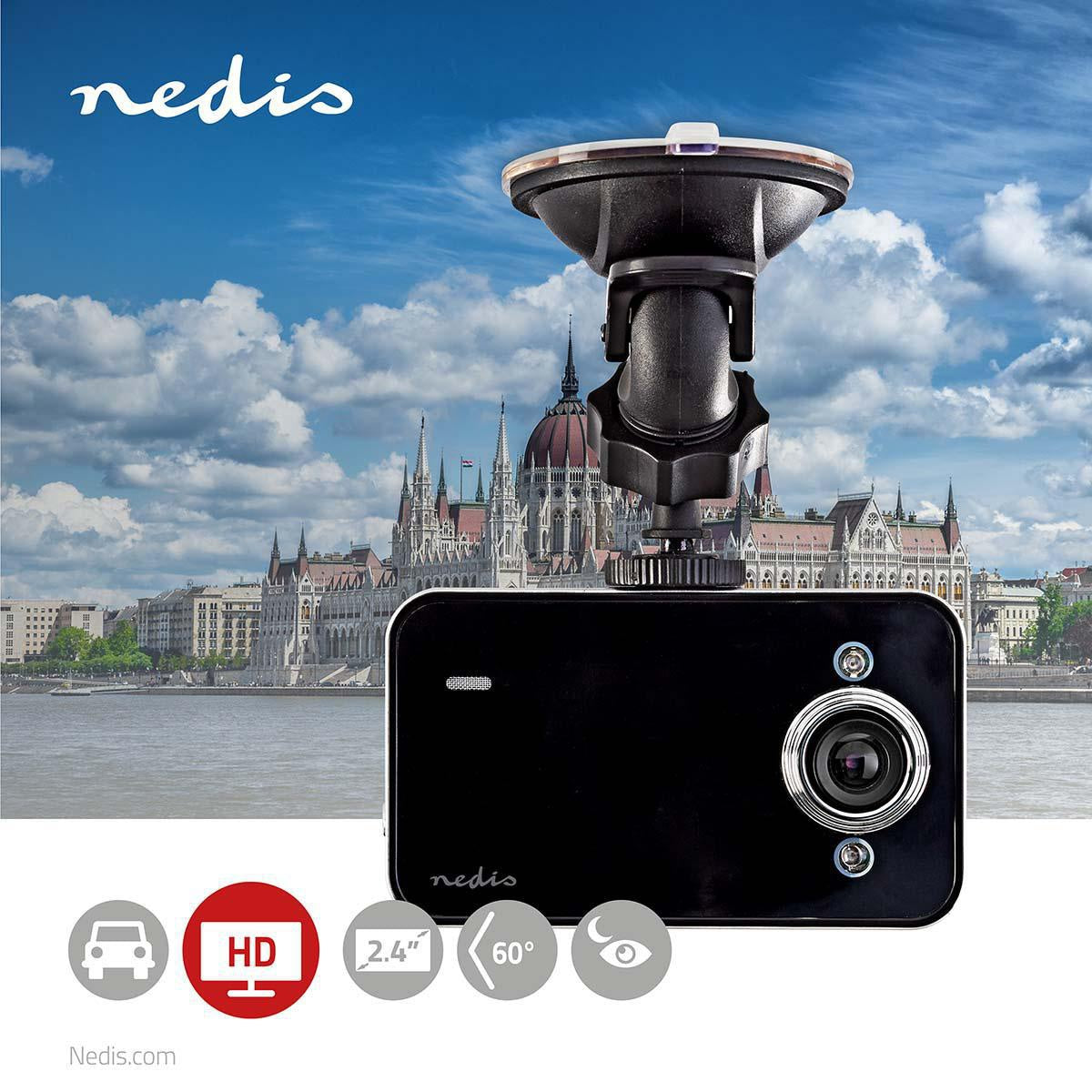 Dash Cam | 720p@30fps | 3.0 MPixel | 2.4 " | LCD | Motion detector | Black