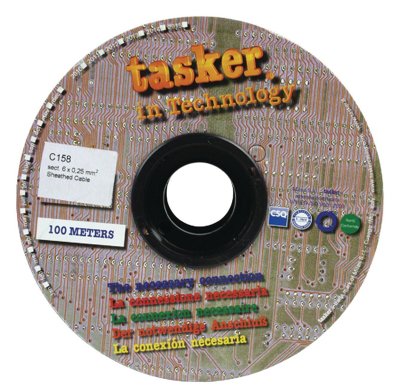 Data Cable on Reel 6x 0.25 - 100 m Black