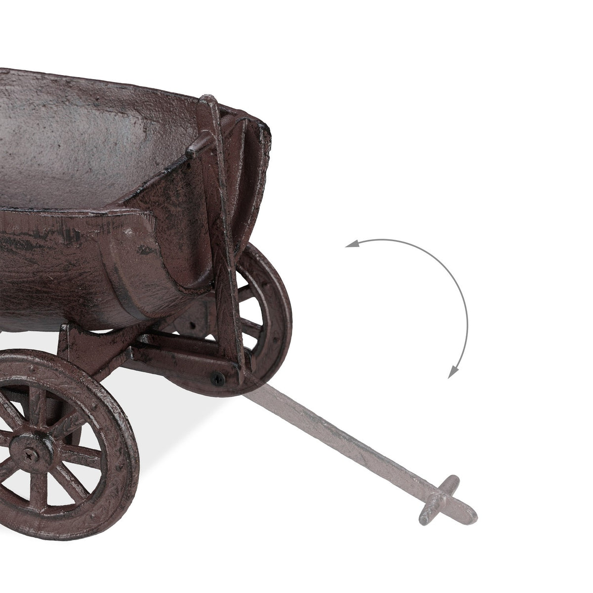 Decorative Planter Barrel on Handcart