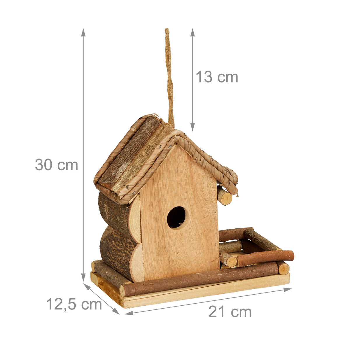 Decorative bird house with feeding station