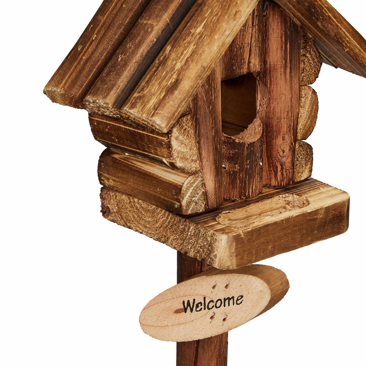 Decorative bird house with flower pot
