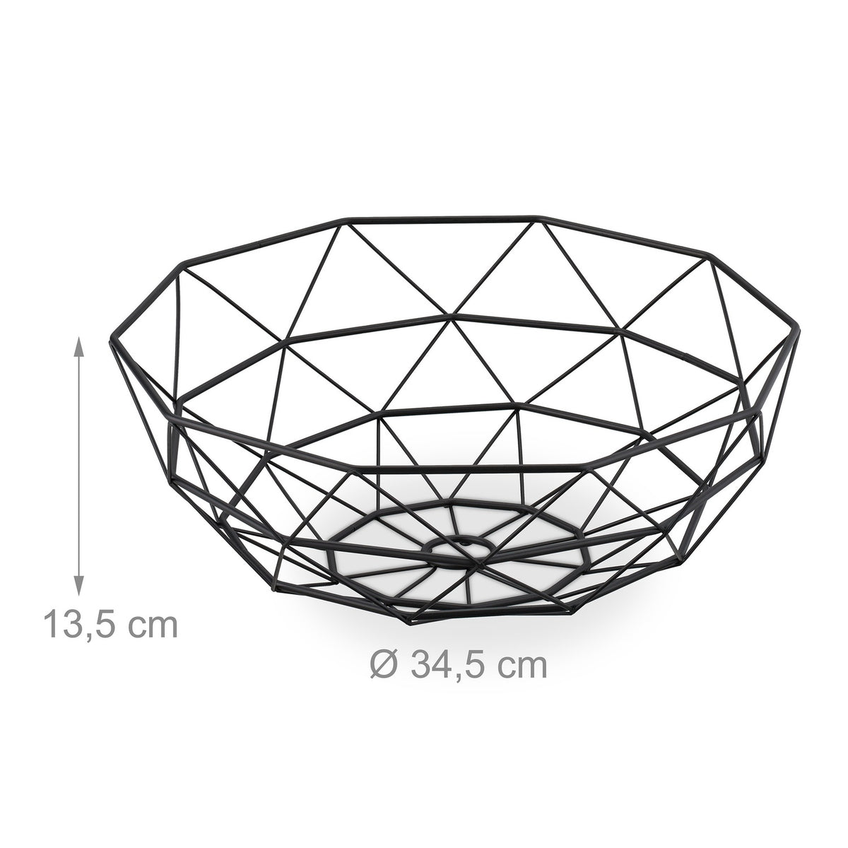Decorative metal fruit bowl