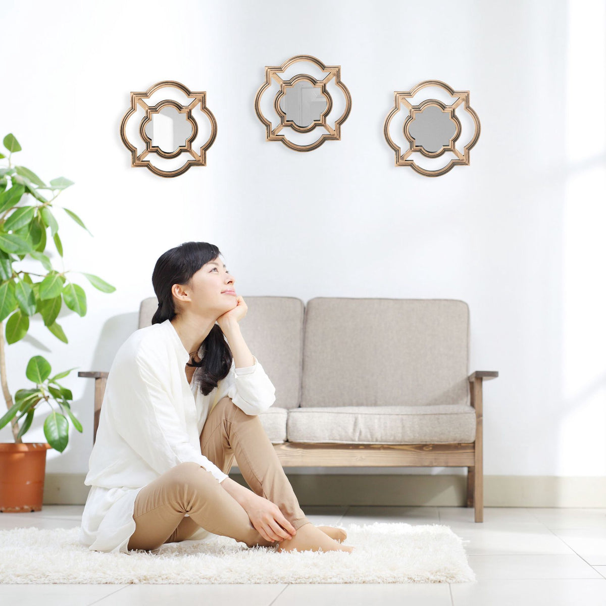 Decorative mirror set of 3