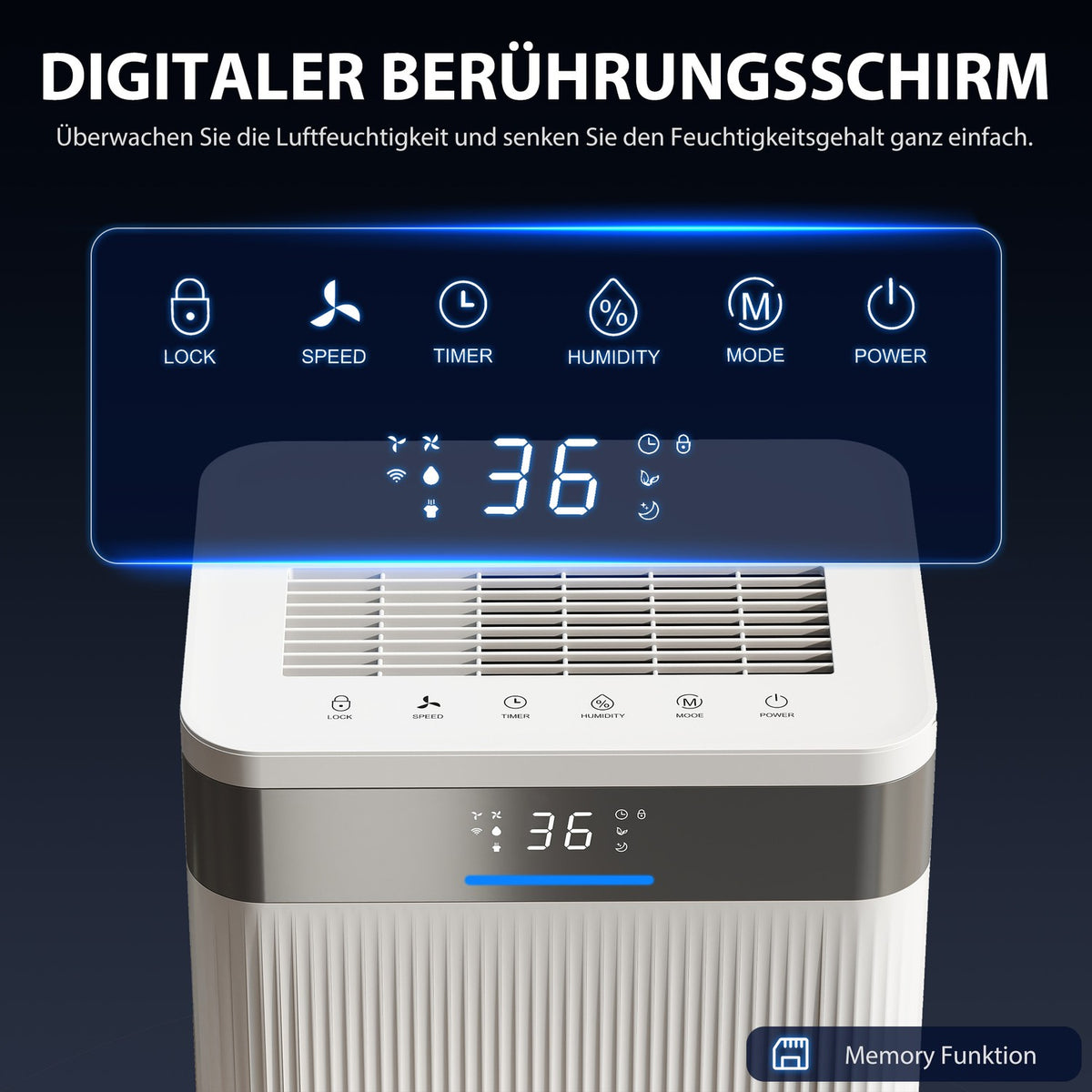 Dehumidifier, 4.5L Tank, 24-Hour Timer, LED Display