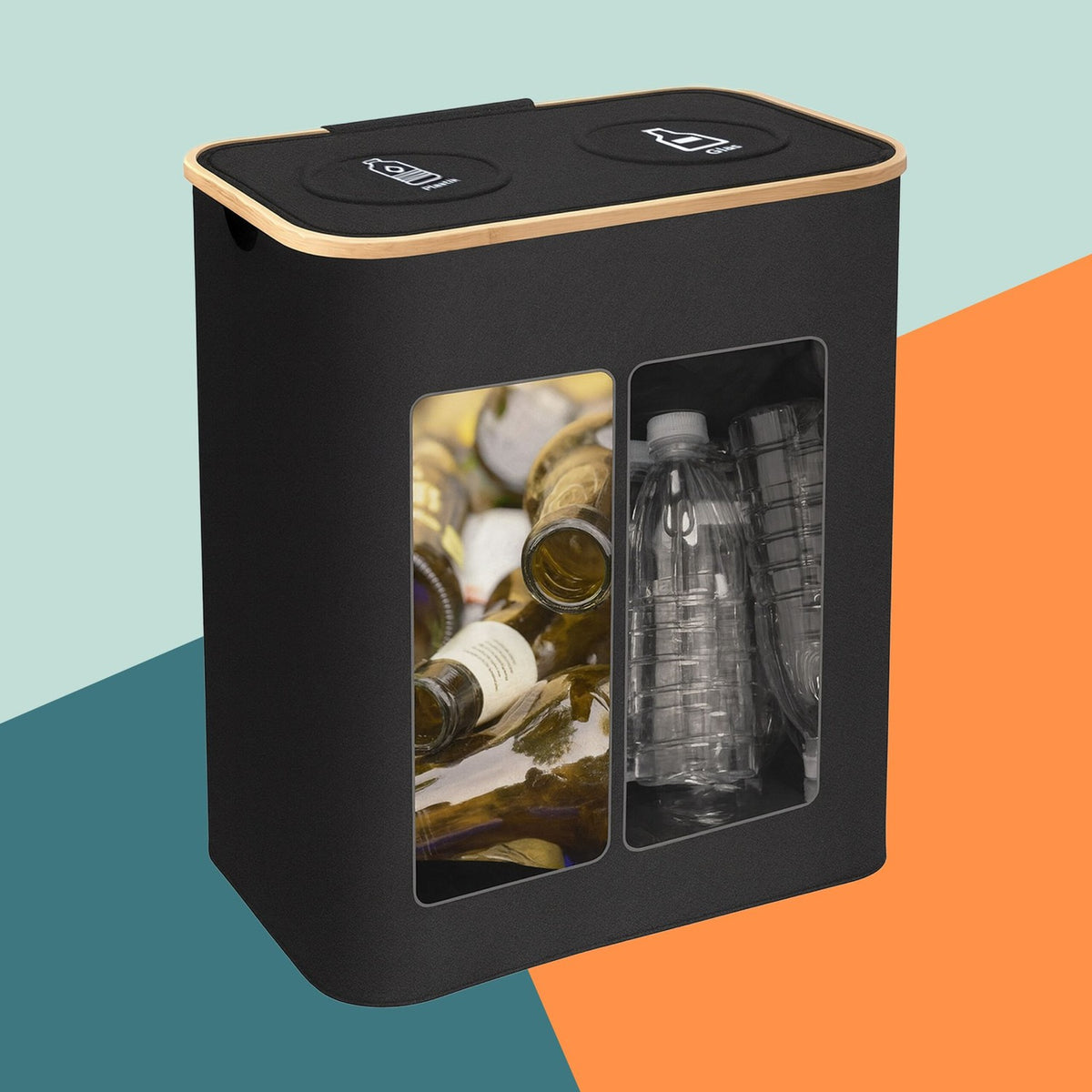 Deposit Bottle Recycling Bin, 2 Sections, 60–100 Bottles