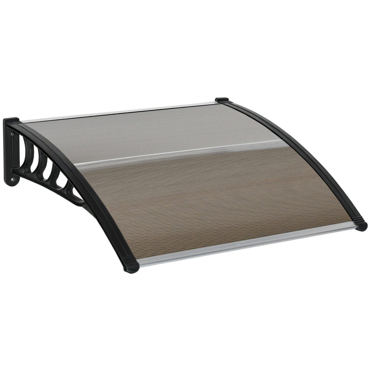 Desk Canopy Canopy for Front Door 103 x 96.5 x 27 cm Canopy with UV Protection, Rain Protection Sun Protection for Outdoors Aluminum Brown