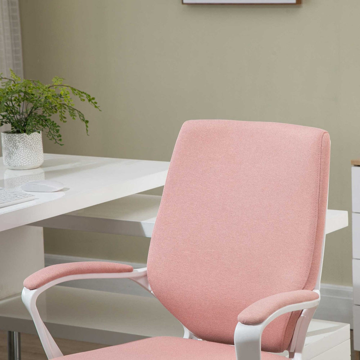 Desk Chair Ergonomic Office Chair, Height Adjustable, Rocker Function, Thickly Padded Backrest, 360° Swivel Wheels