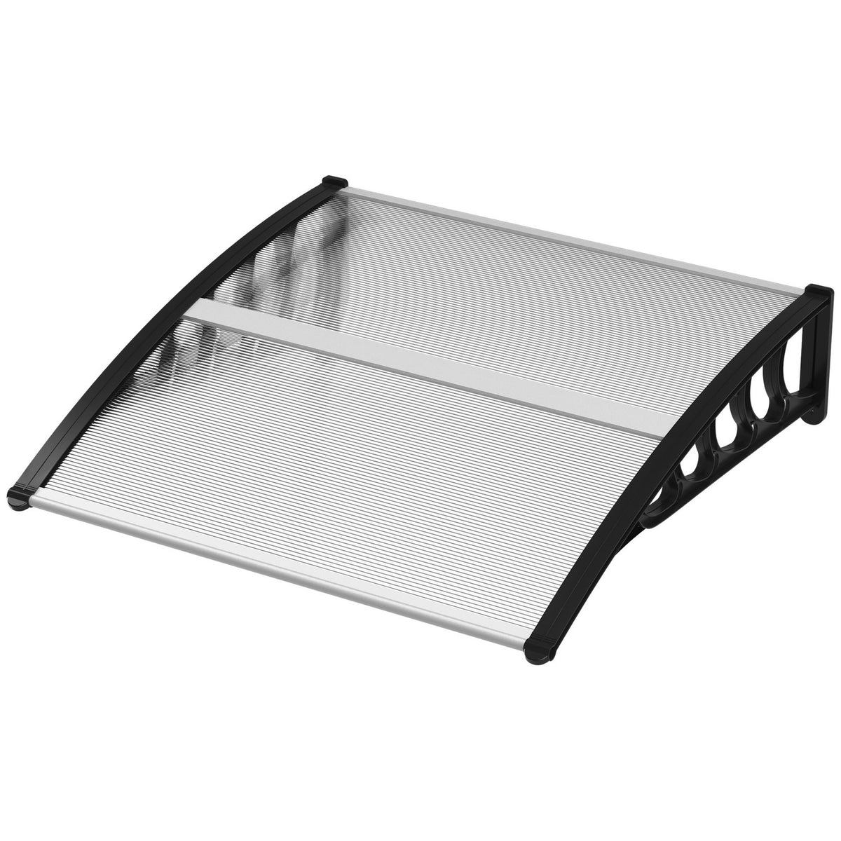Desk canopy canopy for front door 103 x 96.5 x 27 cm canopy with UV protection, rain protection sun protection for outside aluminum black
