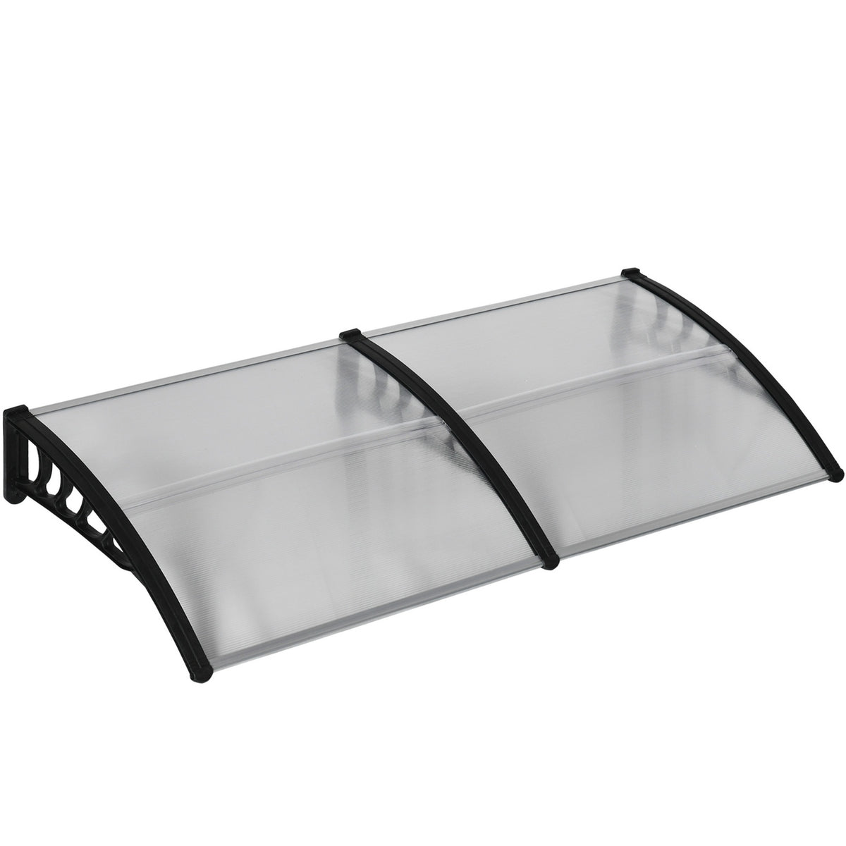 Desk canopy canopy for front door 200 x 96 x 27 cm canopy with UV protection, rain protection sun protection for outside aluminum black