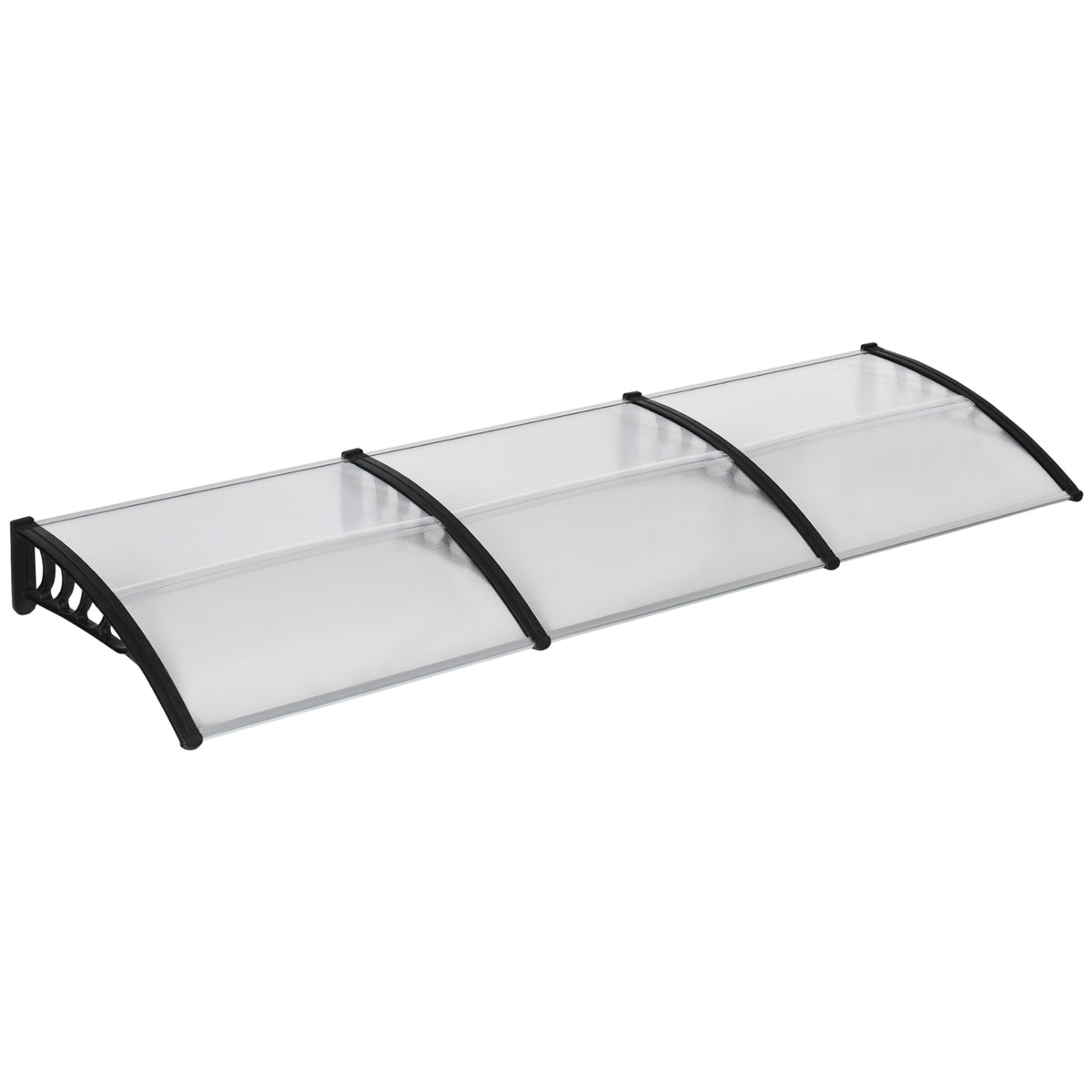 Desk canopy canopy for front door 303 x 96 x 27 cm canopy with UV protection, rain protection sun protection for outside aluminum black