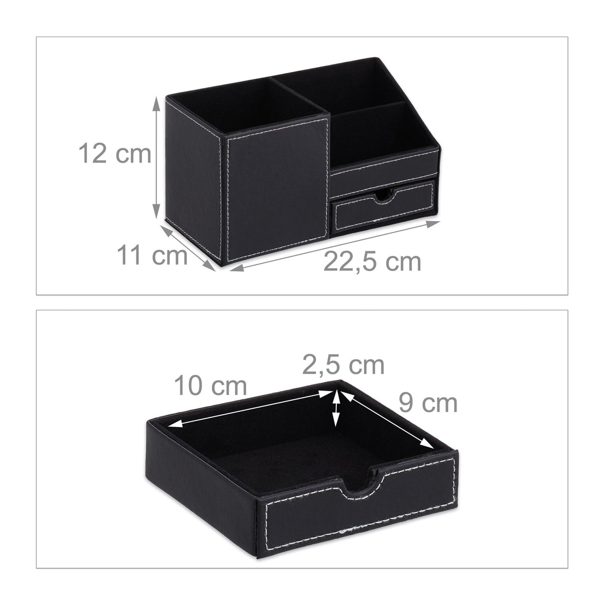 Desk organization in leather look
