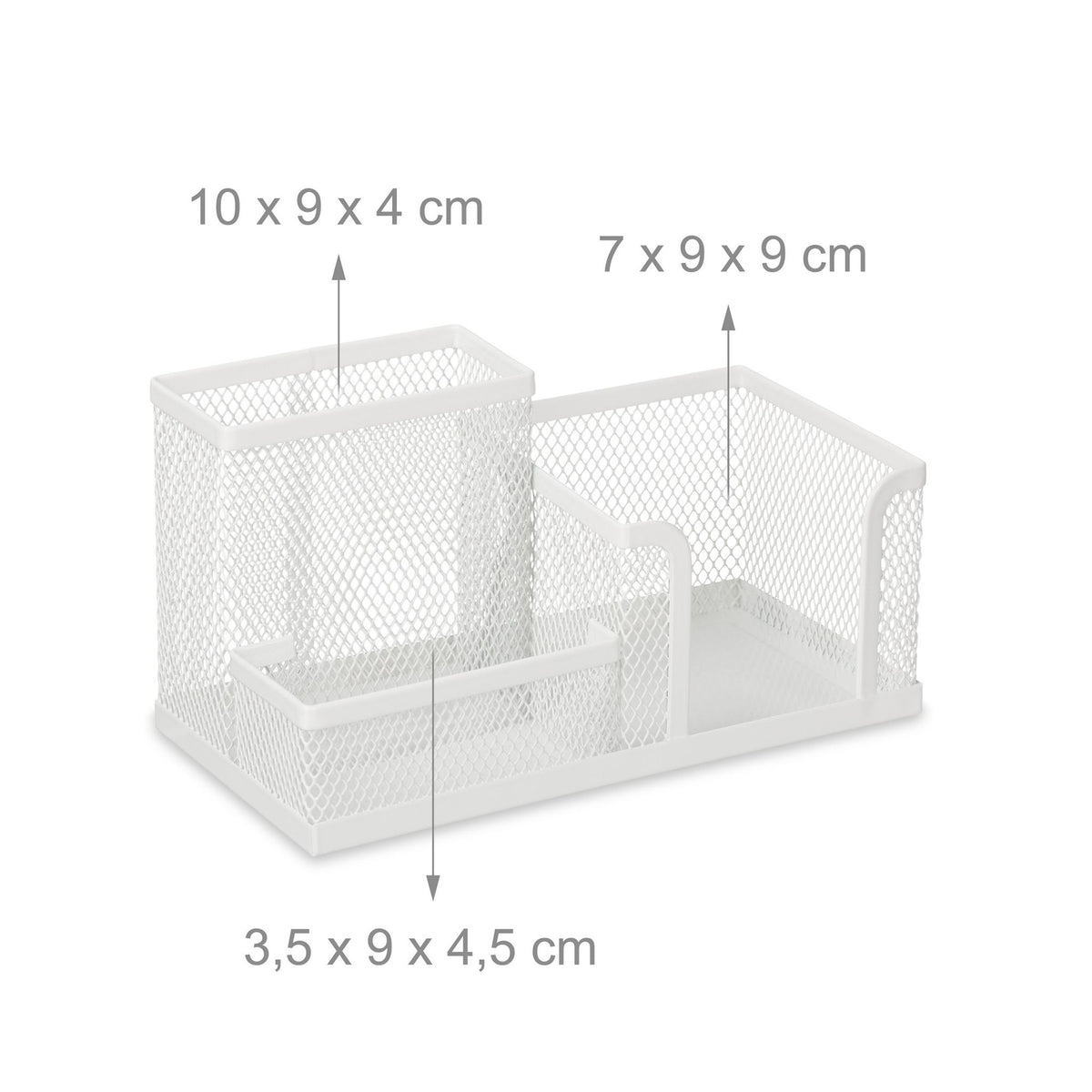 Desk organization with 3 compartments