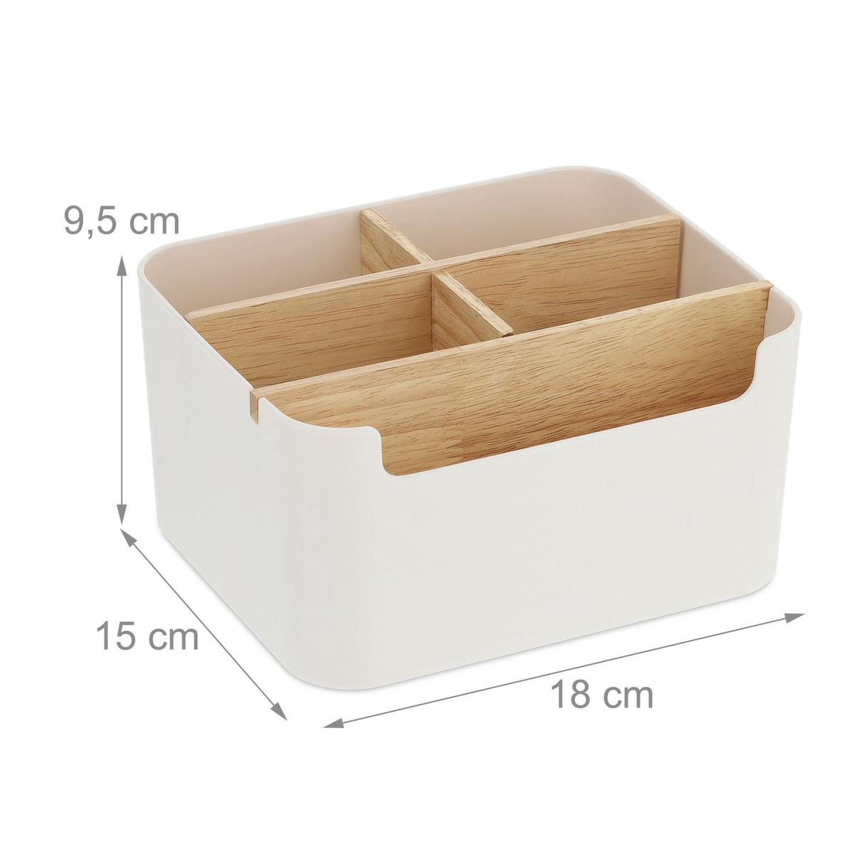 Desk organization with 5 compartments