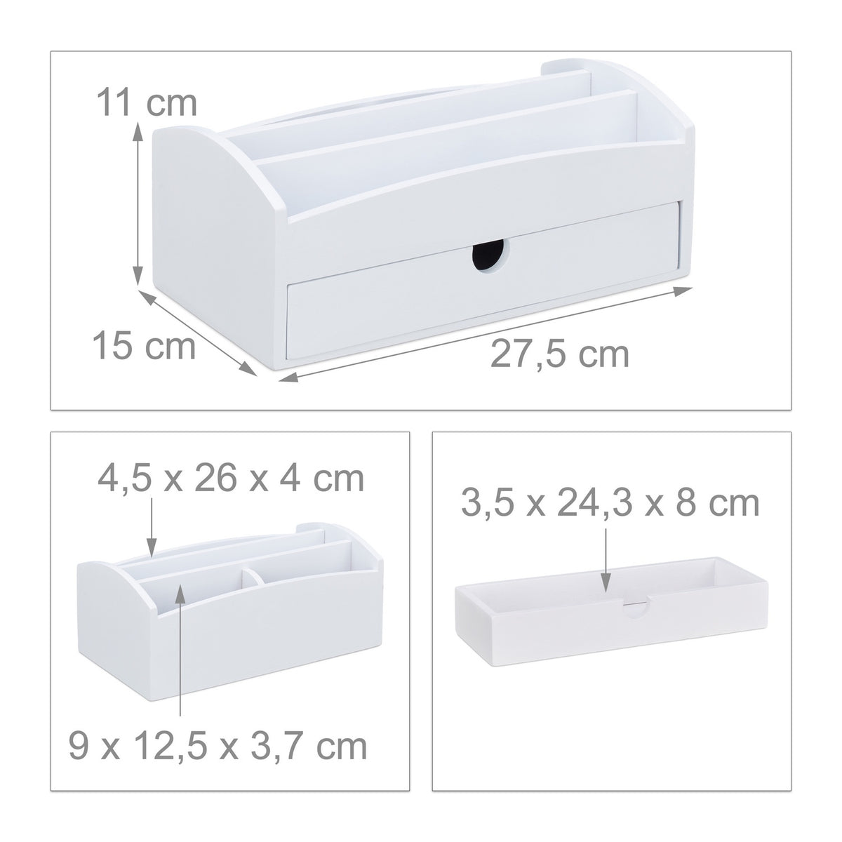 Desk organizer Bamboo White