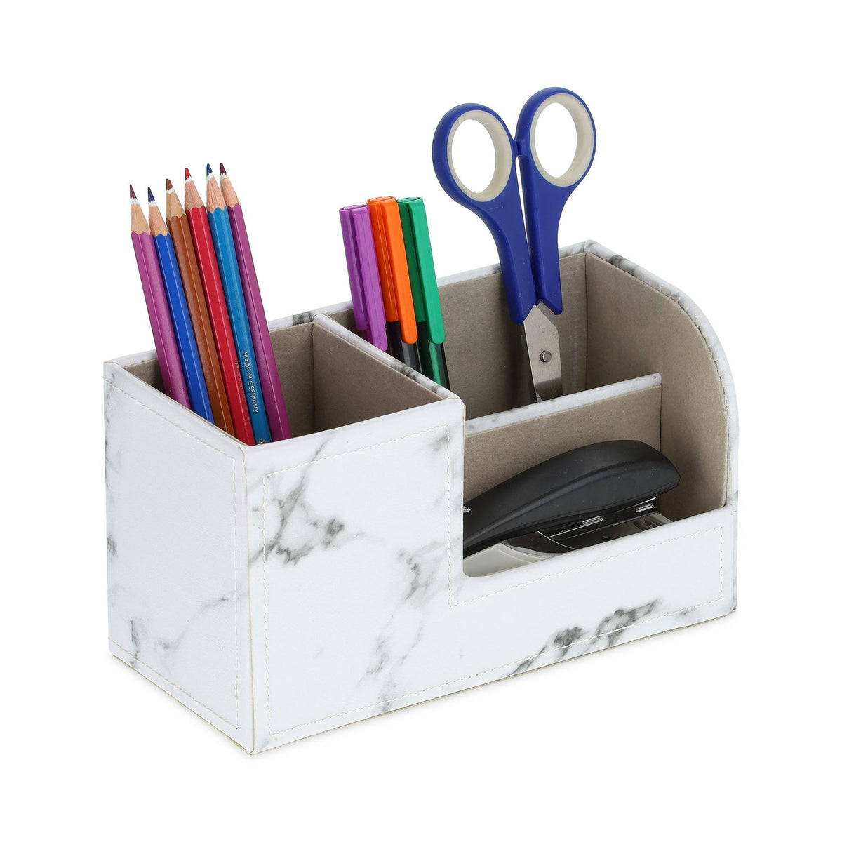 Desk organizer in marble look