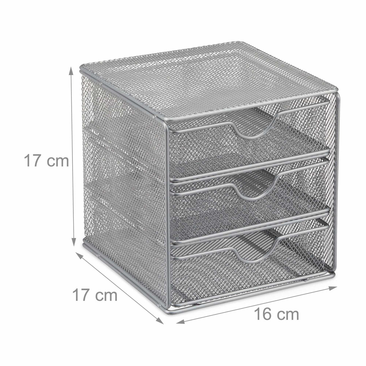 Desk organizer in metal 3 compartments