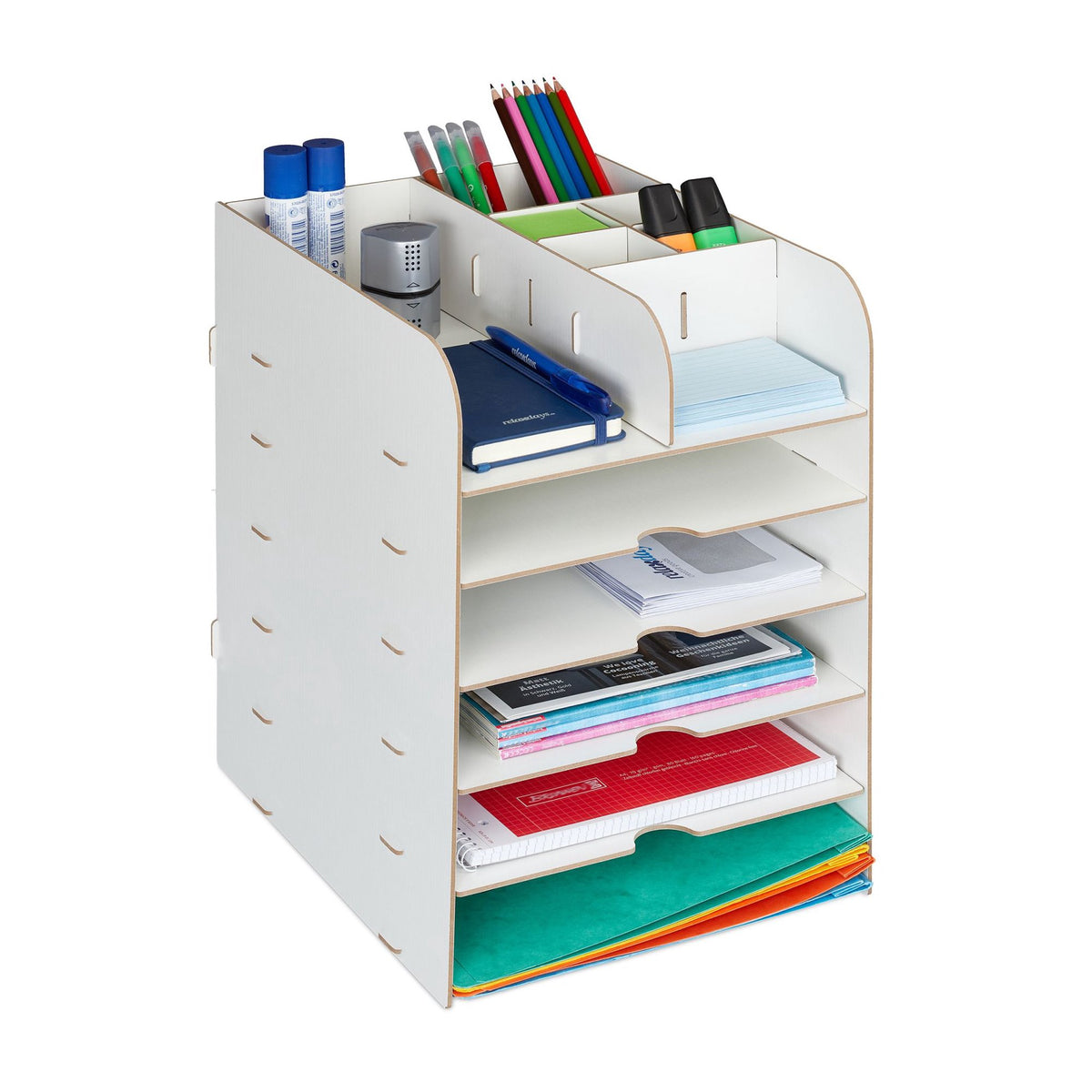 Desk organizer with storage compartment