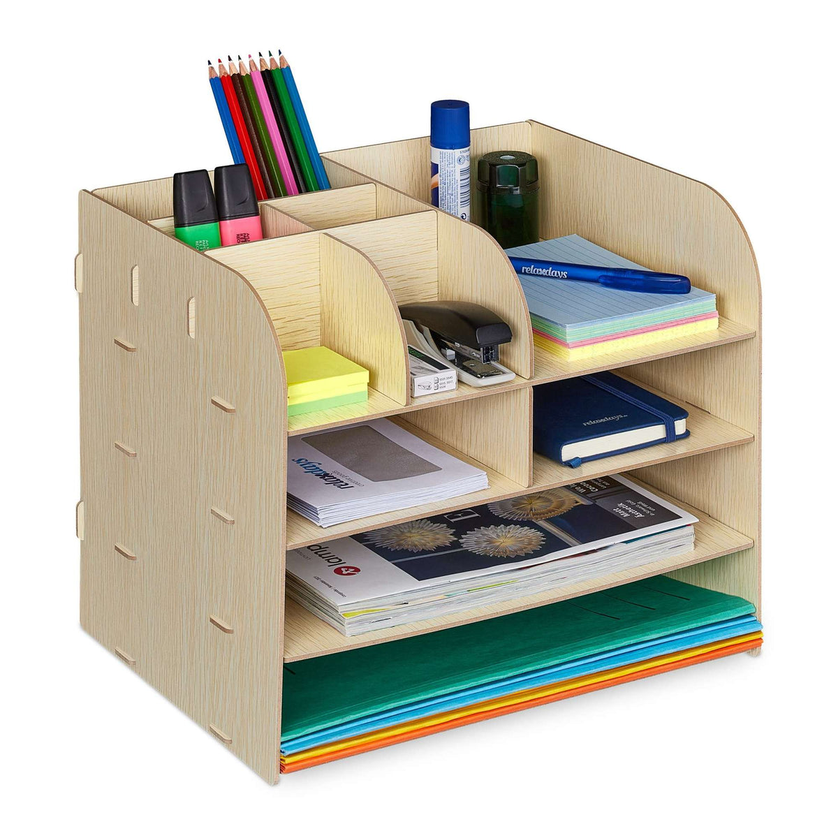 Desk organizer with storage compartment